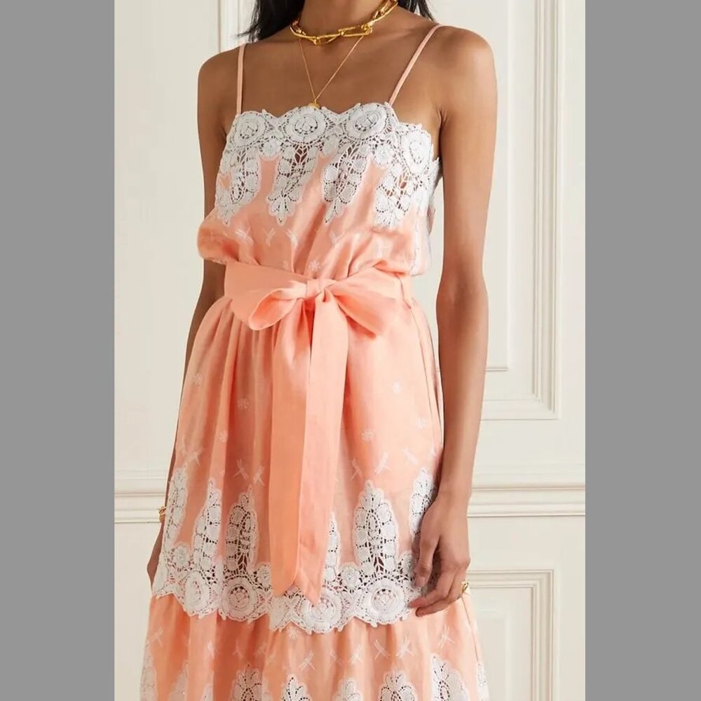 Miguelina Fatema Crocheted Midi Dress